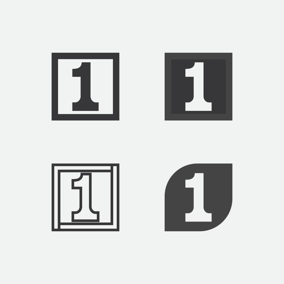 Number one logo and Vector Number design Stock Images Illustration