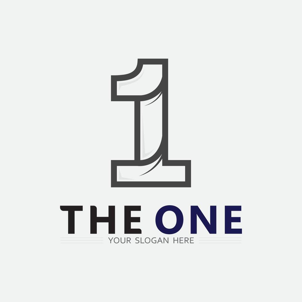 Number one logo and Vector Number design Stock Images Illustration