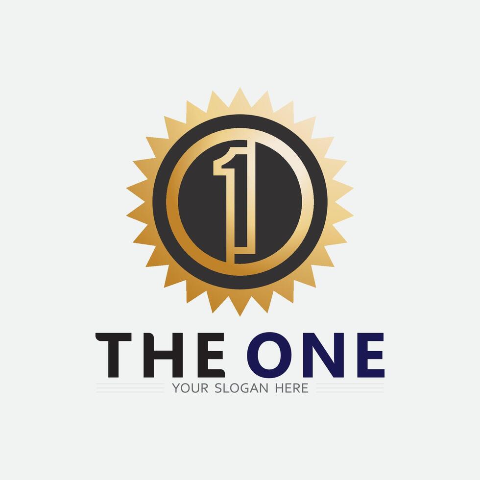 Number one logo and Vector Number design Stock Images Illustration