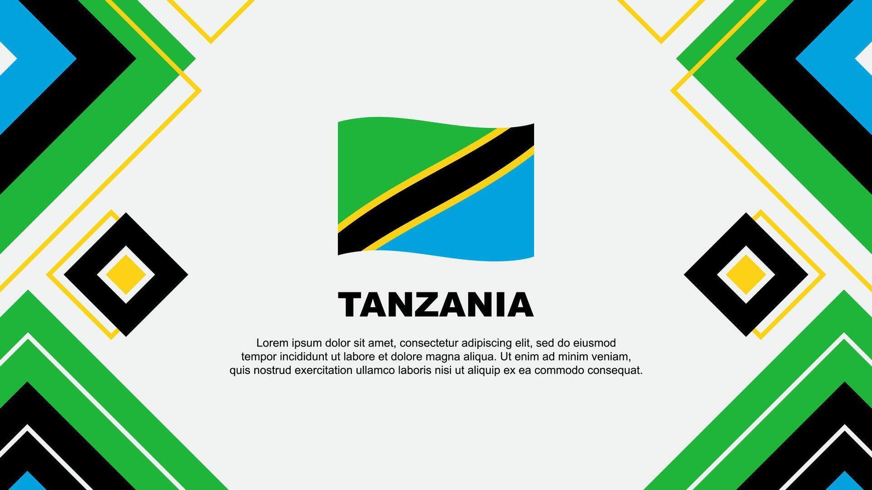 Tanzania Flag Abstract Background Design Template. Tanzania Independence Day Banner Wallpaper Vector Illustration. Tanzania Background