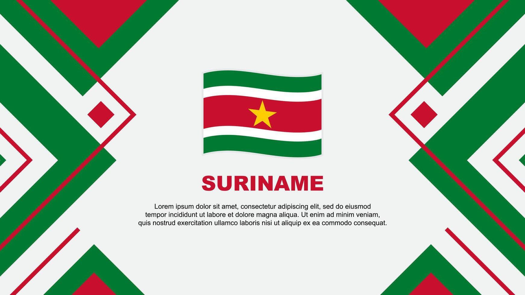 Suriname Flag Abstract Background Design Template. Suriname Independence Day Banner Wallpaper Vector Illustration. Suriname Illustration