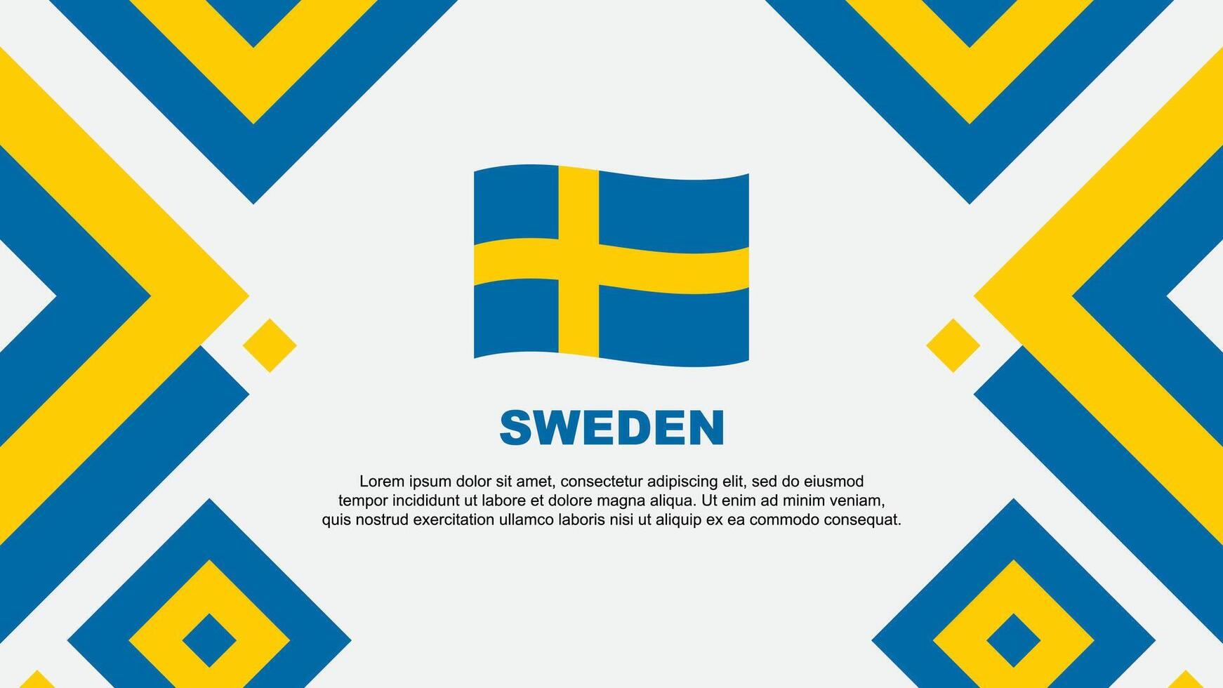 Sweden Flag Abstract Background Design Template. Sweden Independence Day Banner Wallpaper Vector Illustration. Sweden Template