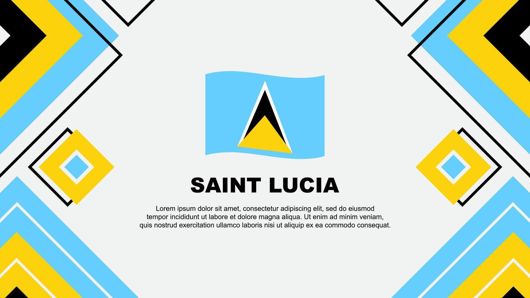 Saint Lucia Flag Abstract Background Design Template. Saint Lucia Independence Day Banner Wallpaper Vector Illustration. Saint Lucia Background