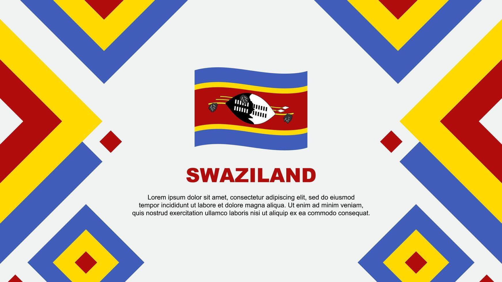 Swaziland Flag Abstract Background Design Template. Swaziland Independence Day Banner Wallpaper Vector Illustration. Swaziland Template