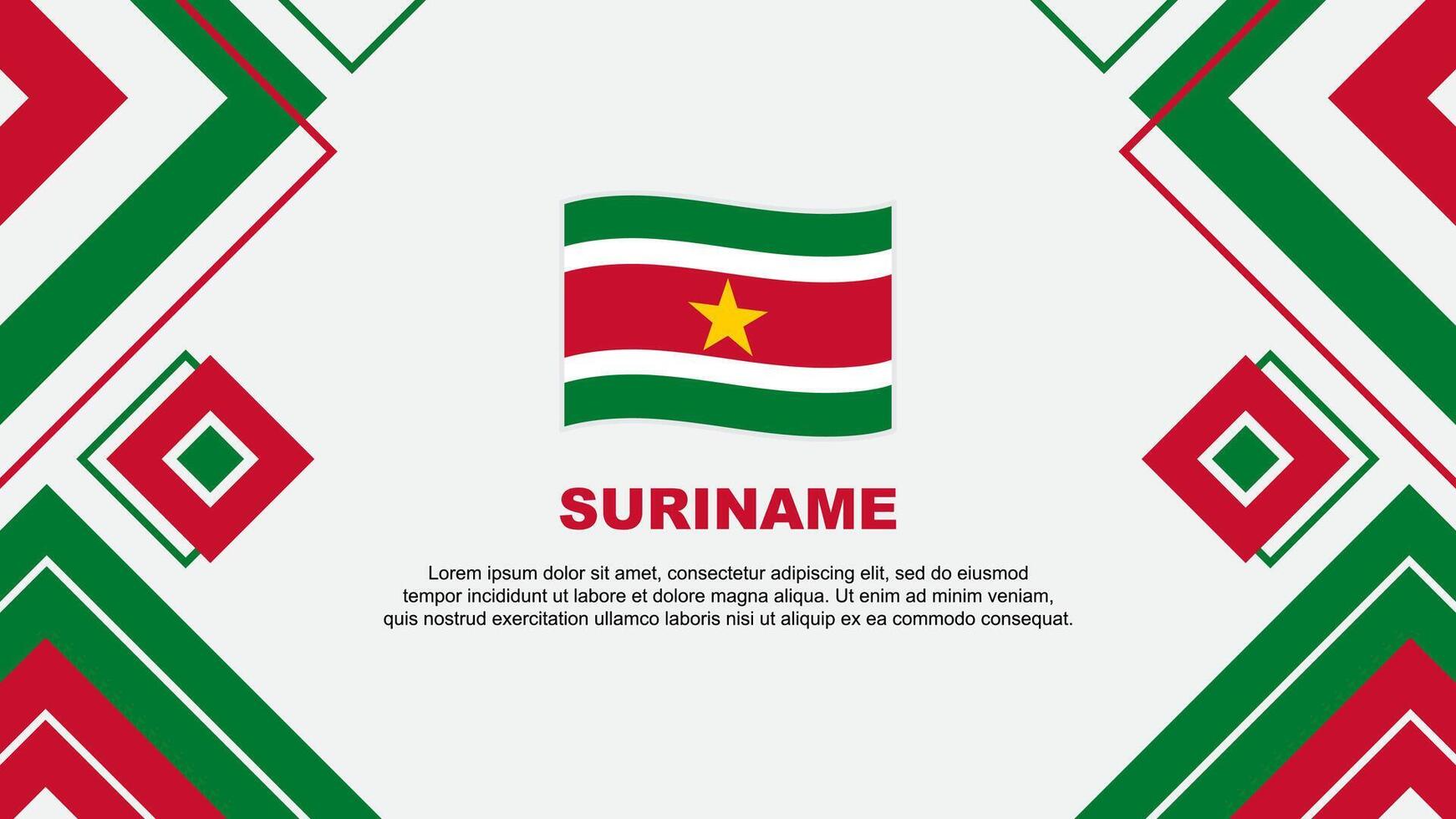 Suriname Flag Abstract Background Design Template. Suriname Independence Day Banner Wallpaper Vector Illustration. Suriname Background