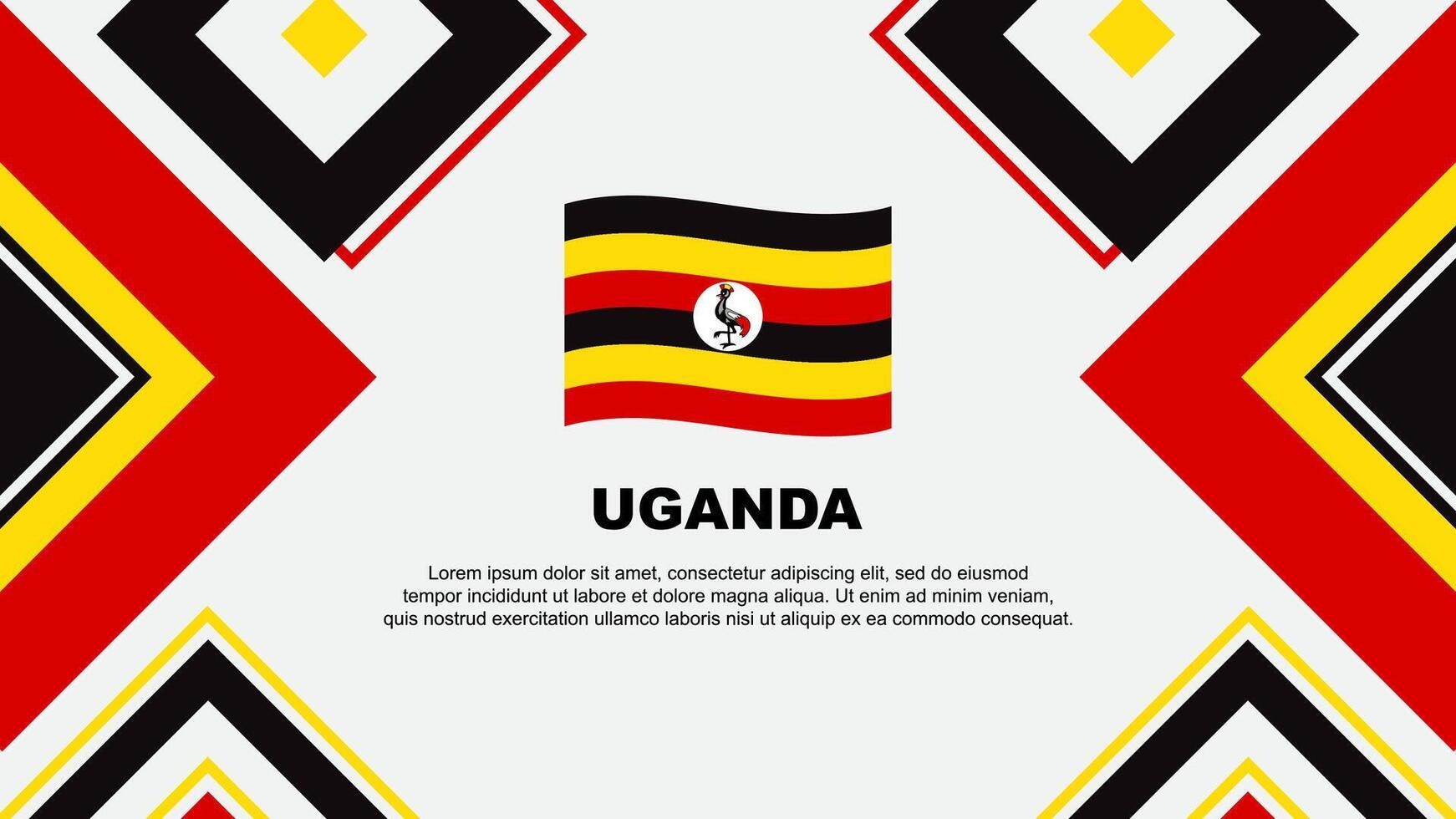 Uganda Flag Abstract Background Design Template. Uganda Independence Day Banner Wallpaper Vector Illustration. Uganda Independence Day