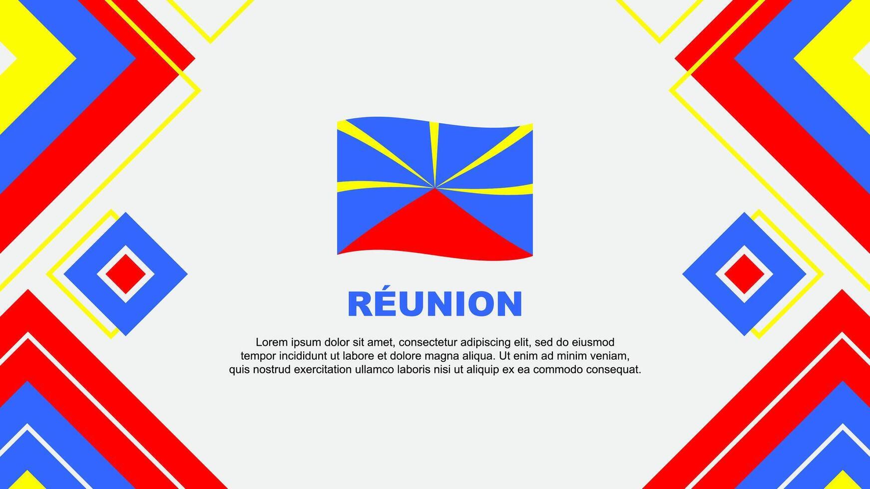 Reunion Flag Abstract Background Design Template. Reunion Independence Day Banner Wallpaper Vector Illustration. Background