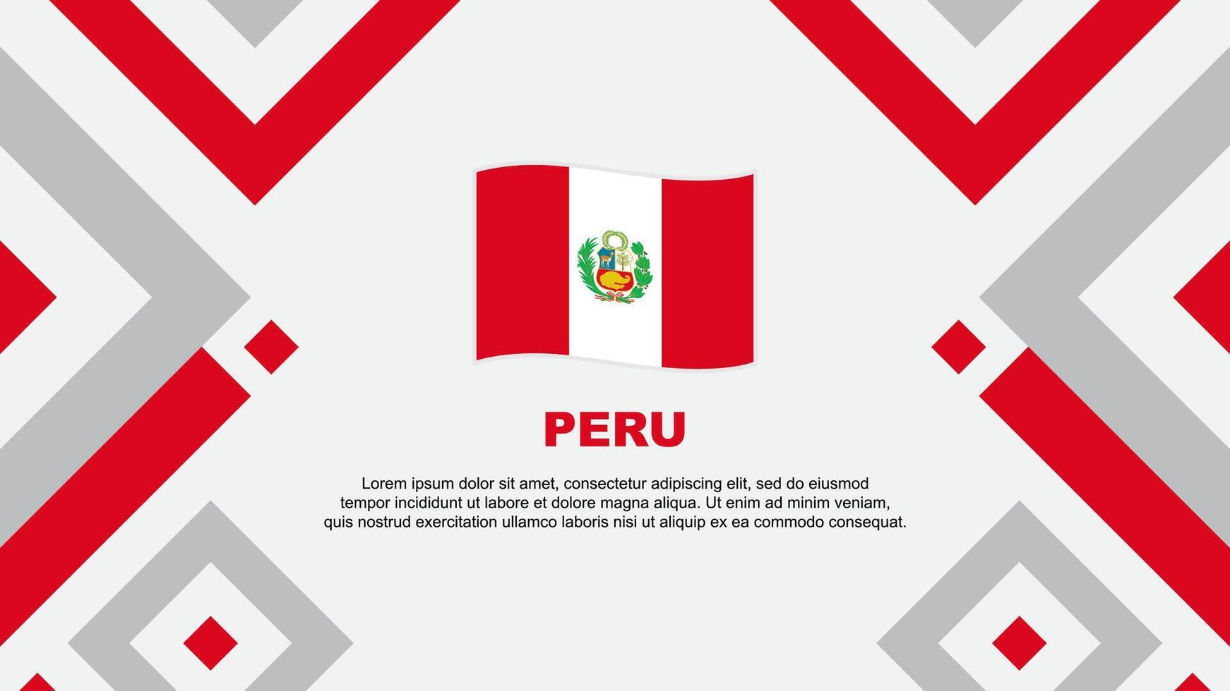 Peru Flag Abstract Background Design Template. Peru Independence Day Banner Wallpaper Vector Illustration. Template