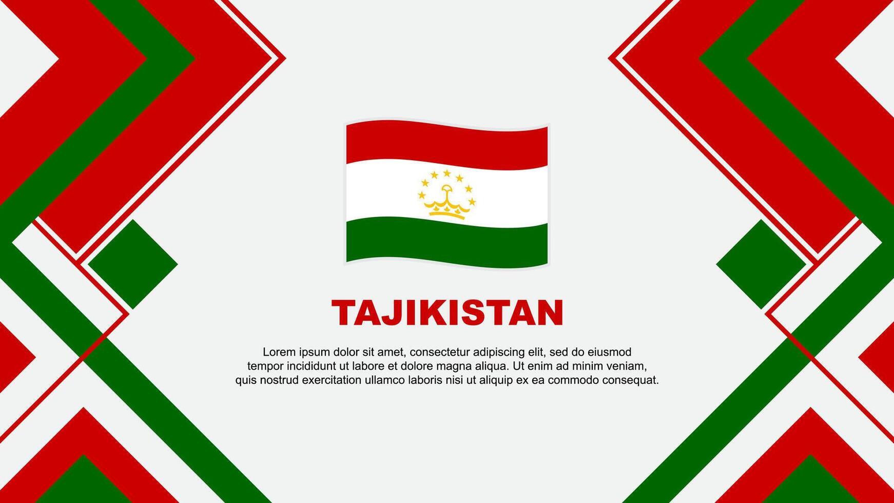 Tajikistan Flag Abstract Background Design Template. Tajikistan Independence Day Banner Wallpaper Vector Illustration. Tajikistan Banner