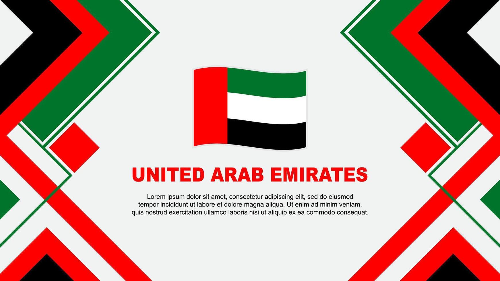 United Arab Emirates Flag Abstract Background Design Template. United Arab Emirates Independence Day Banner Wallpaper Vector Illustration. Banner