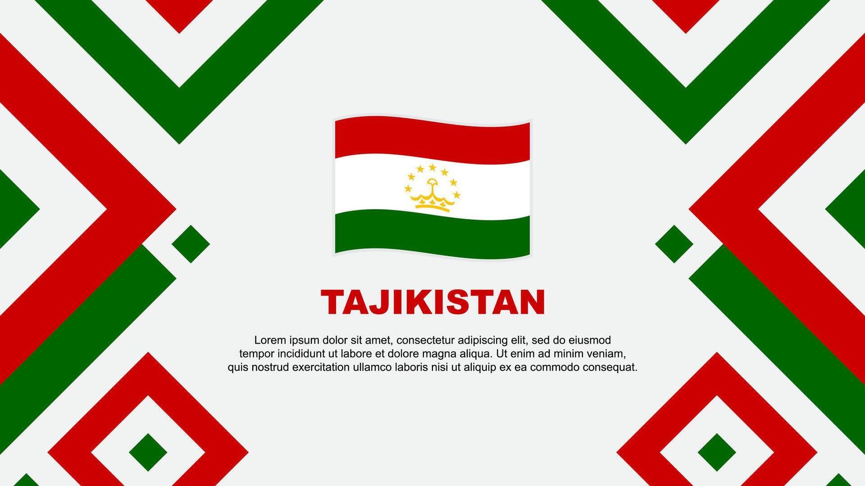 Tajikistan Flag Abstract Background Design Template. Tajikistan Independence Day Banner Wallpaper Vector Illustration. Tajikistan Template