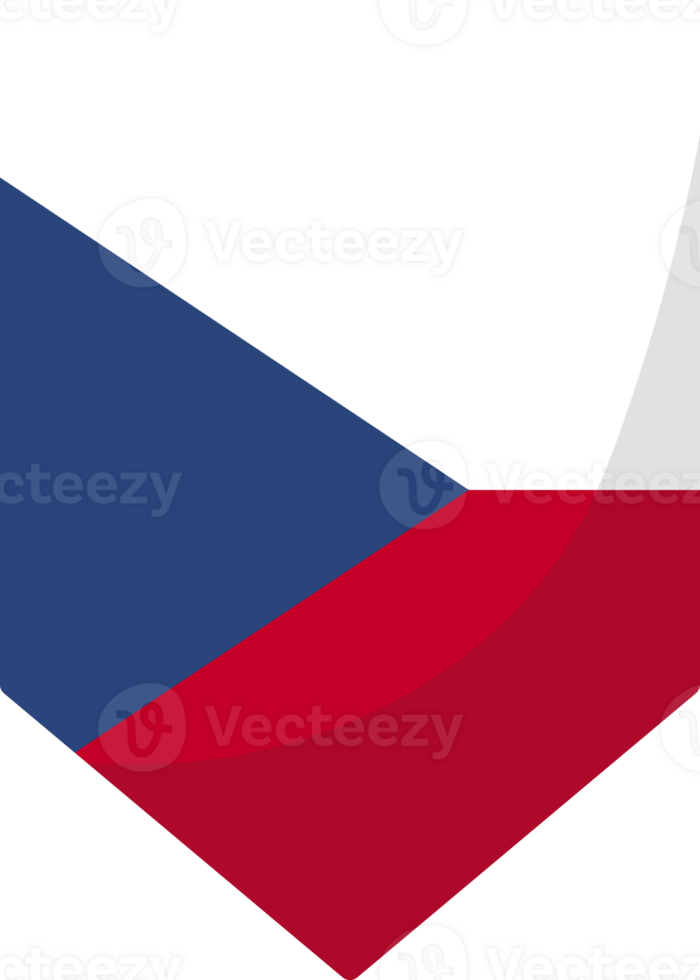 Czech flag pennant 3D cartoon style. png