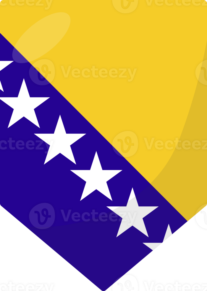 Bosnia and Herzegovina flag pennant 3D cartoon style. png