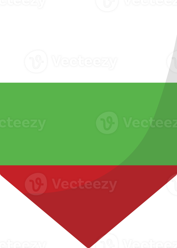 Bulgaria flag pennant 3D cartoon style. png