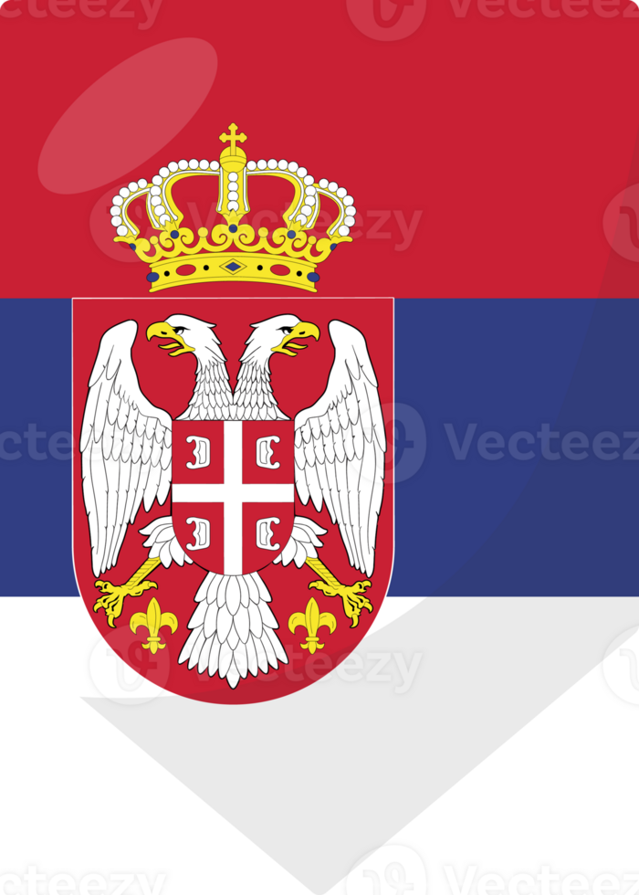 Serbia flag pennant 3D cartoon style. png
