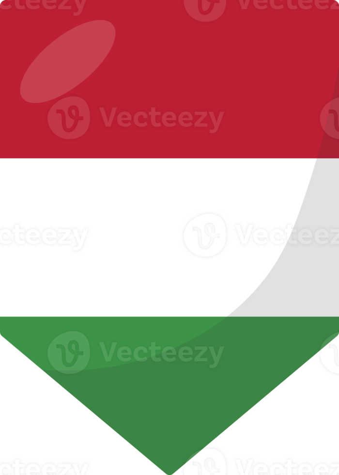 Hungary flag pennant 3D cartoon style. png