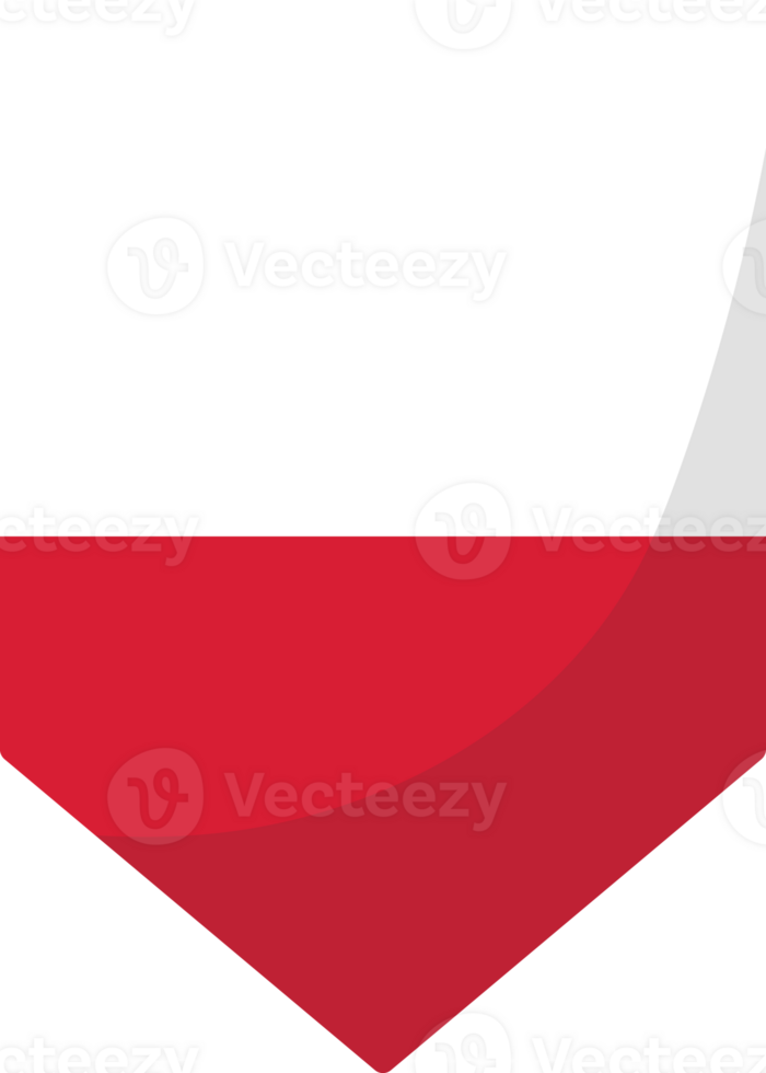 Poland flag pennant 3D cartoon style. png