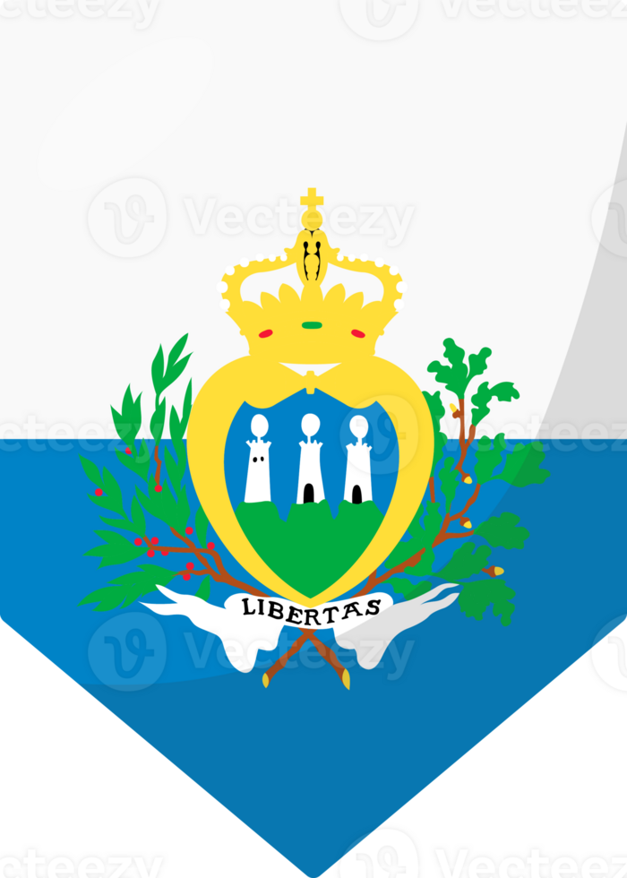 San Marino flag pennant 3D cartoon style. png