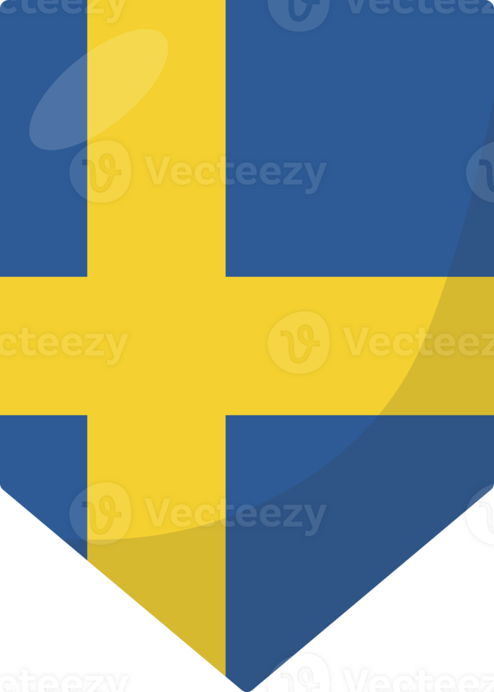 Sweden flag pennant 3D cartoon style. png