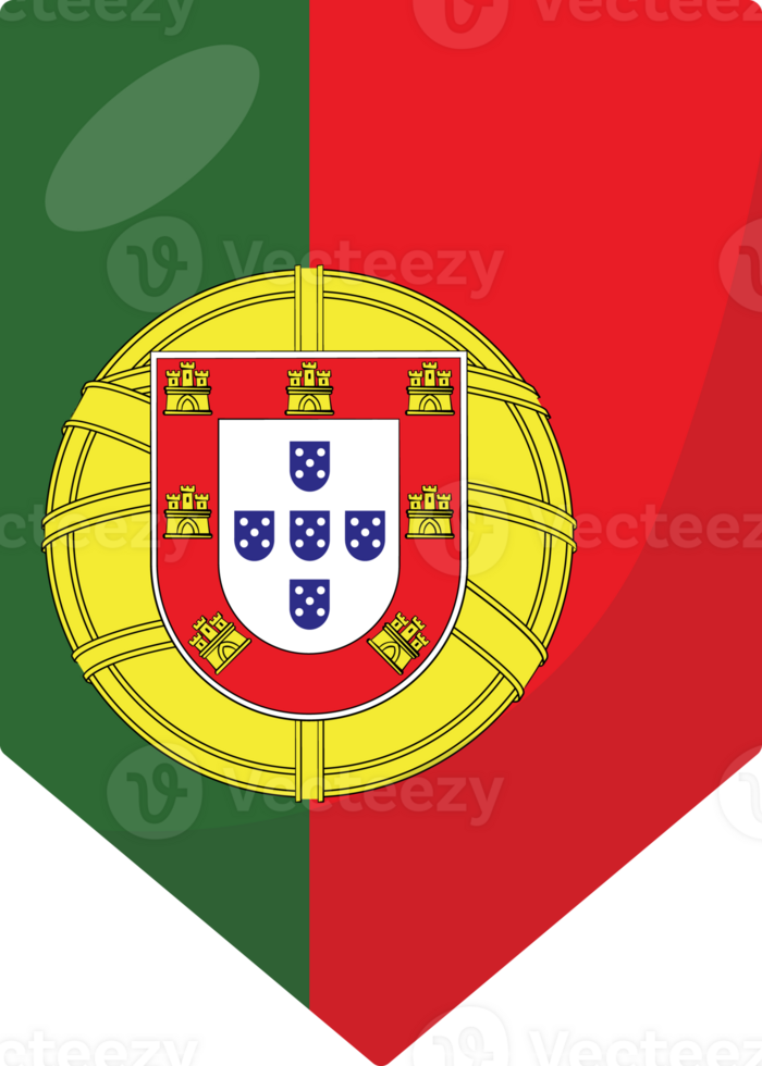 Portugal flag pennant 3D cartoon style. png