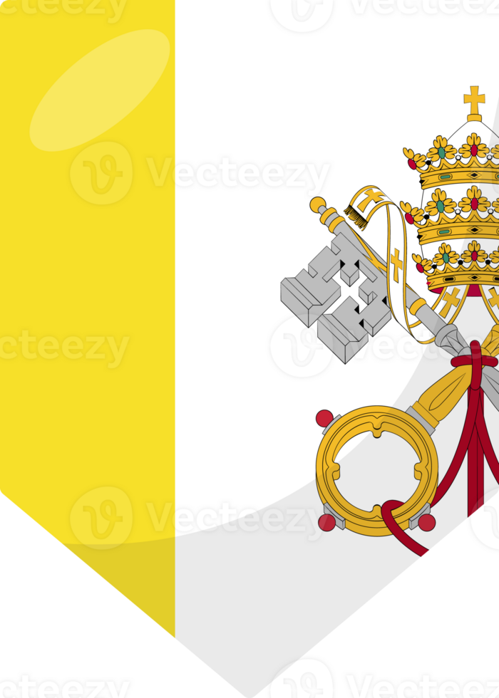 Vatican City flag pennant 3D cartoon style. png