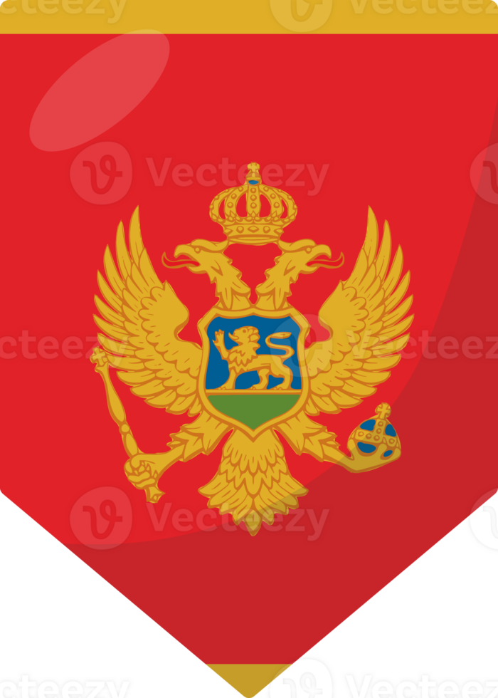 Montenegro flag pennant 3D cartoon style. png