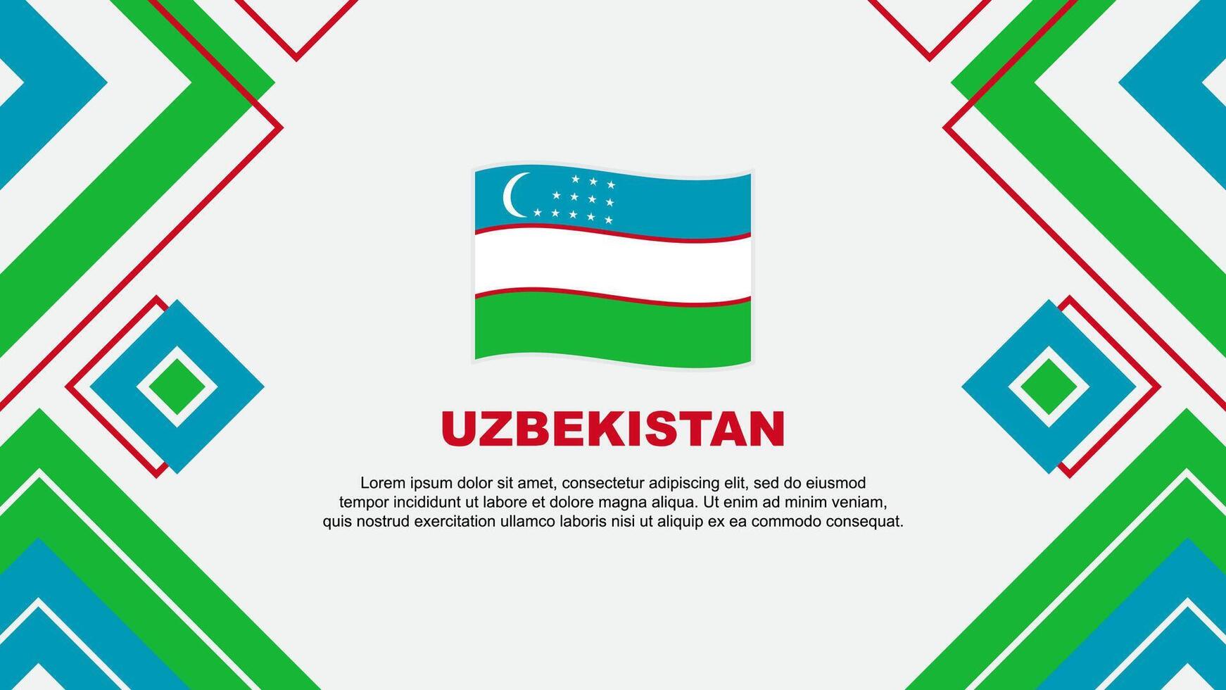 Uzbekistan Flag Abstract Background Design Template. Uzbekistan Independence Day Banner Wallpaper Vector Illustration. Uzbekistan Background