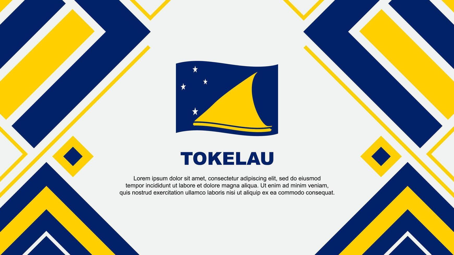 Tokelau Flag Abstract Background Design Template. Tokelau Independence Day Banner Wallpaper Vector Illustration. Tokelau Flag