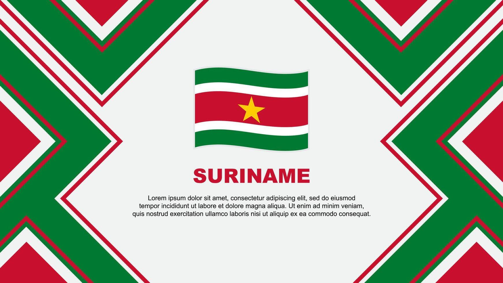 Suriname Flag Abstract Background Design Template. Suriname Independence Day Banner Wallpaper Vector Illustration. Suriname Vector