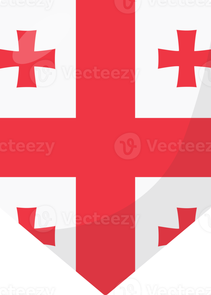 Georgia flag pennant 3D cartoon style. png