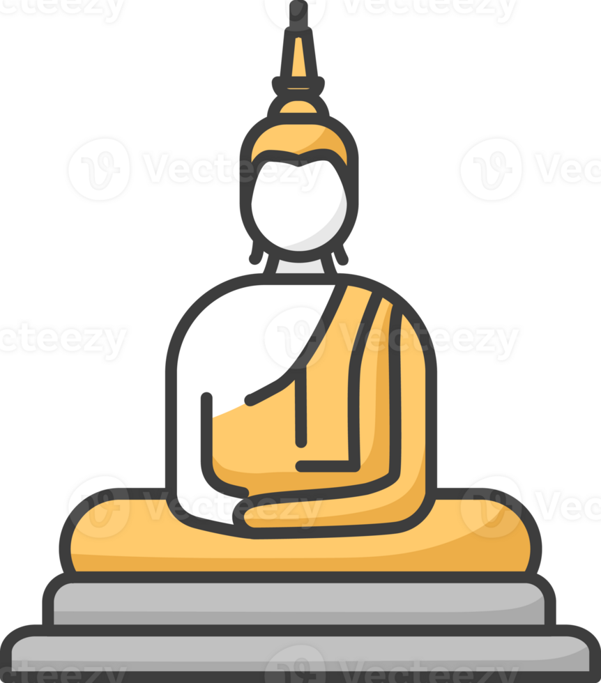 Bouddha icône, Thaïlande plat Icônes, plat Couleur doubler. png