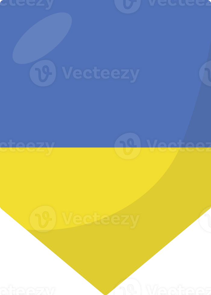 Ukraine flag pennant 3D cartoon style. png