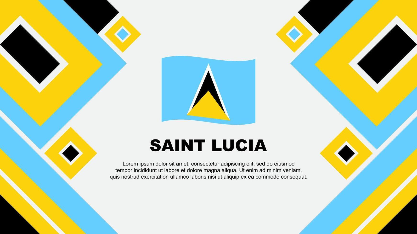 Saint Lucia Flag Abstract Background Design Template. Saint Lucia Independence Day Banner Wallpaper Vector Illustration. Saint Lucia Cartoon