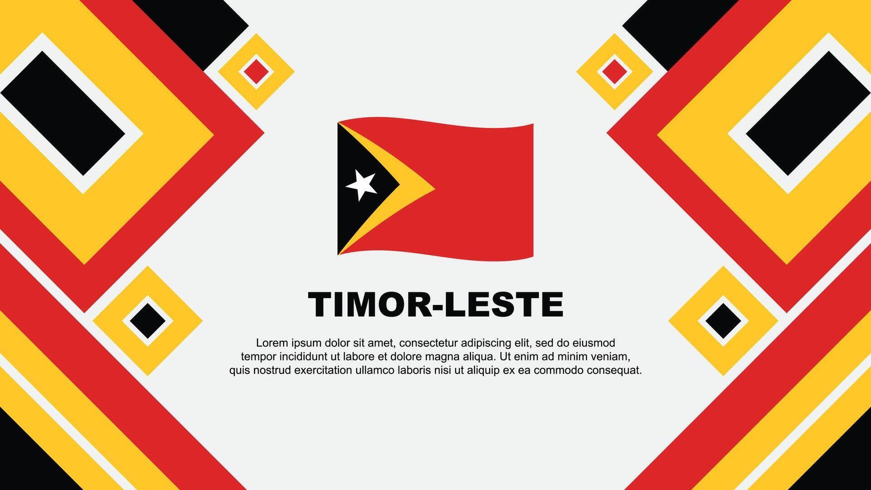 Timor Leste Flag Abstract Background Design Template. Timor Leste Independence Day Banner Wallpaper Vector Illustration. Timor Leste Cartoon