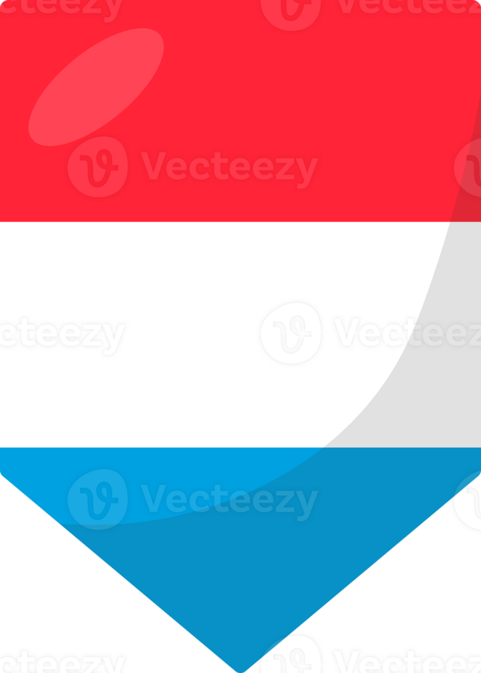 Luxembourg flag pennant 3D cartoon style. png