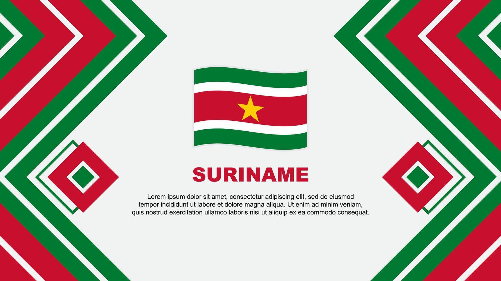 Surinam bandera resumen antecedentes diseño modelo. Surinam independencia día bandera fondo de pantalla vector ilustración. Surinam diseño