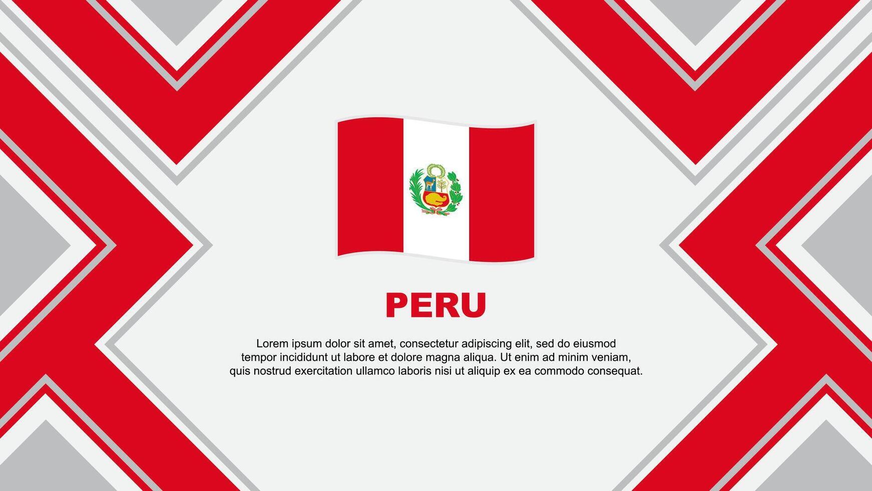 Peru Flag Abstract Background Design Template. Peru Independence Day Banner Wallpaper Vector Illustration. Vector