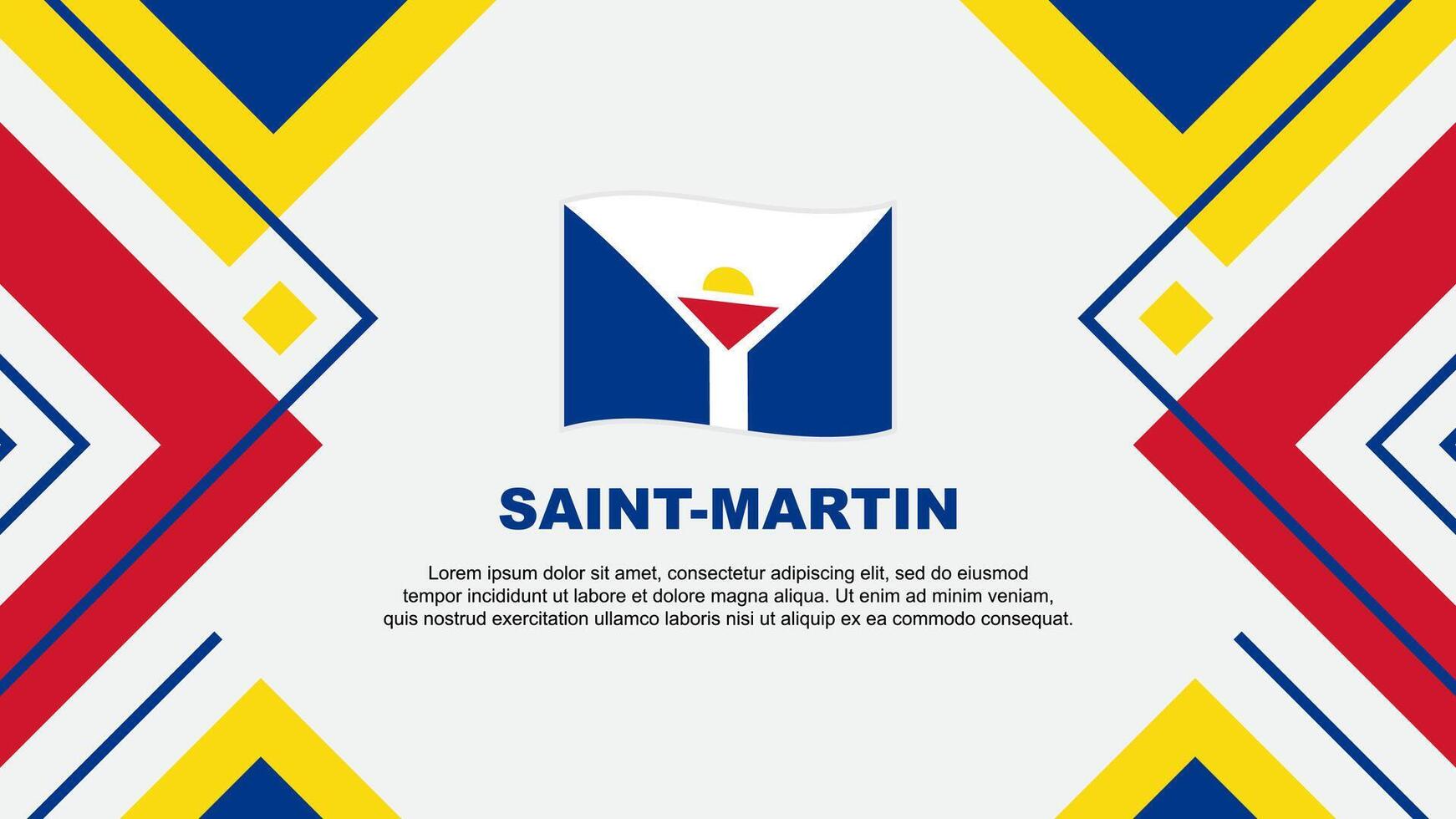 Saint Martin Flag Abstract Background Design Template. Saint Martin Independence Day Banner Wallpaper Vector Illustration. Saint Martin Illustration