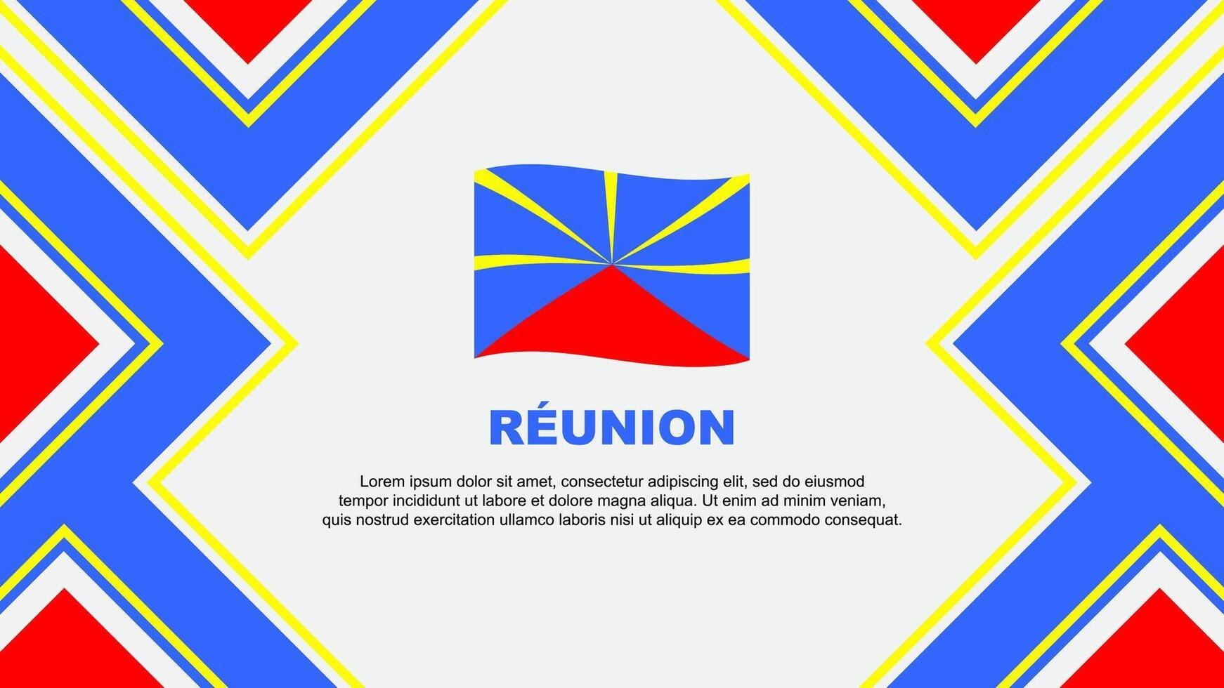 Reunion Flag Abstract Background Design Template. Reunion Independence Day Banner Wallpaper Vector Illustration. Vector