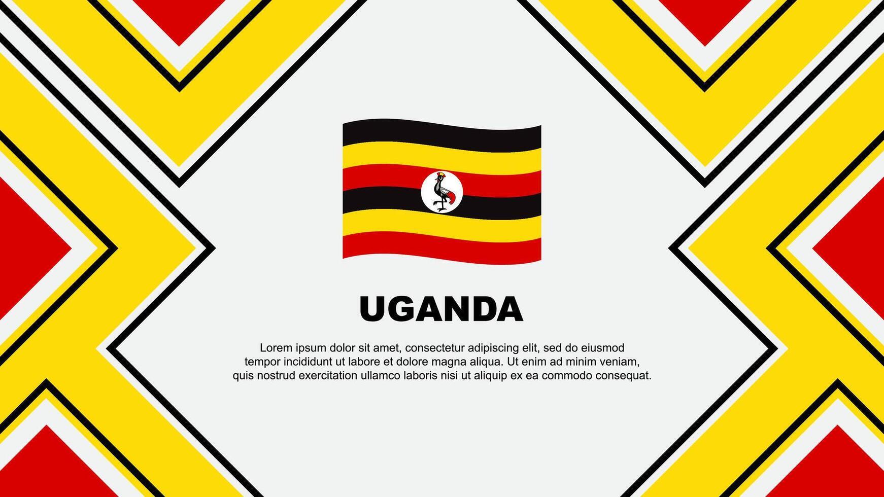 Uganda Flag Abstract Background Design Template. Uganda Independence Day Banner Wallpaper Vector Illustration. Uganda Vector