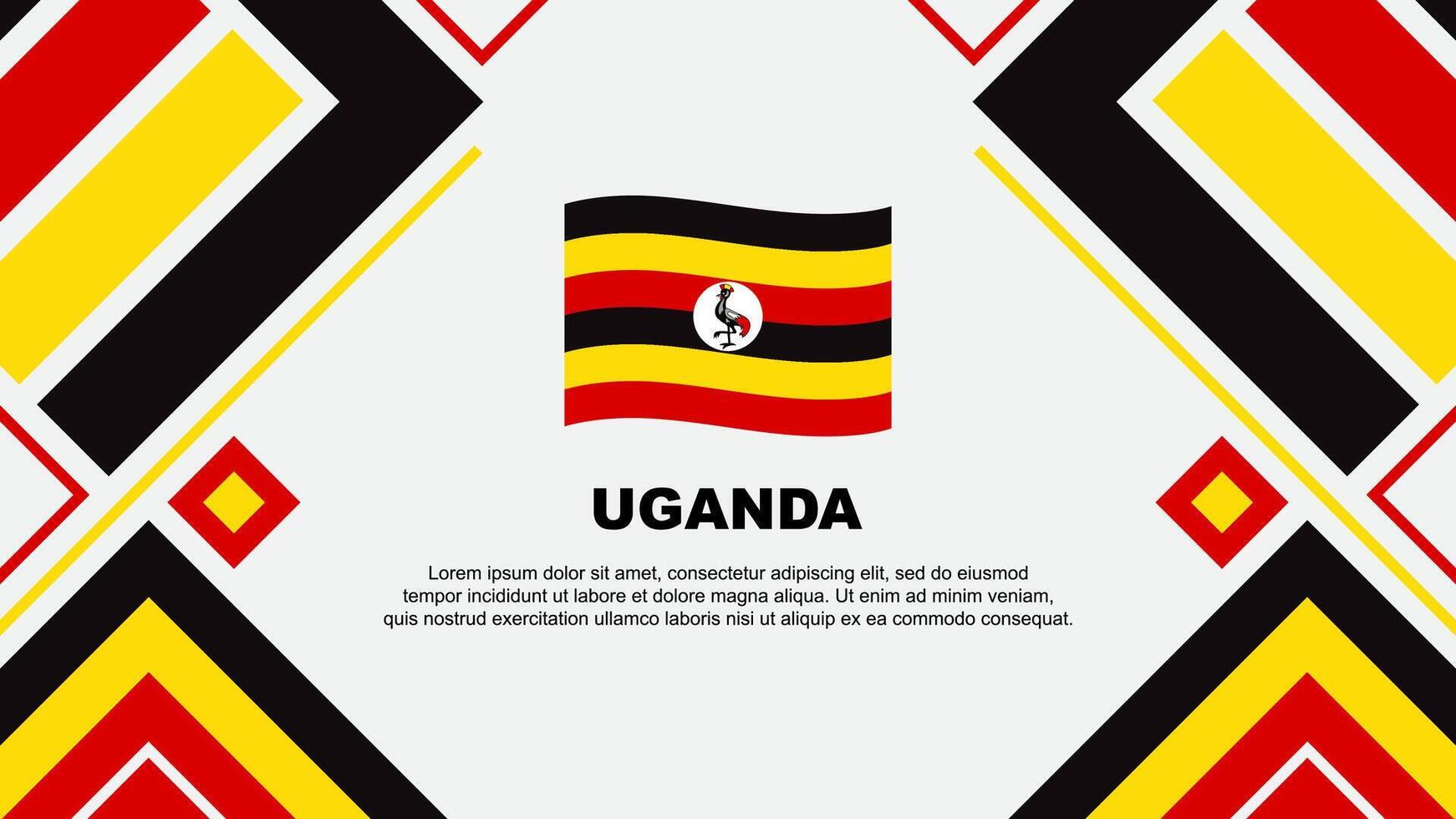 Uganda Flag Abstract Background Design Template. Uganda Independence Day Banner Wallpaper Vector Illustration. Uganda Flag