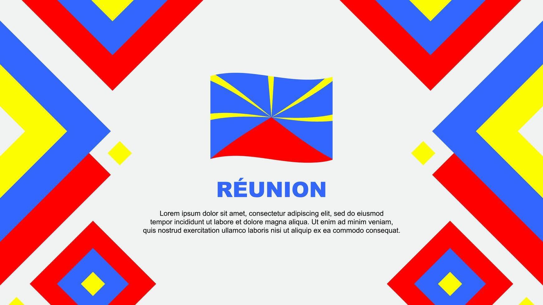 Reunion Flag Abstract Background Design Template. Reunion Independence Day Banner Wallpaper Vector Illustration. Template