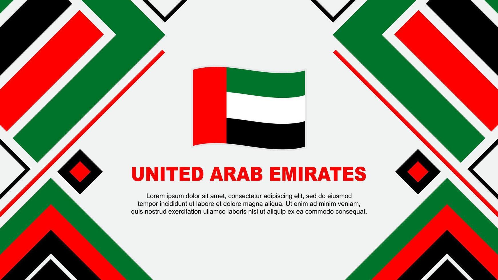 United Arab Emirates Flag Abstract Background Design Template. United Arab Emirates Independence Day Banner Wallpaper Vector Illustration. Flag