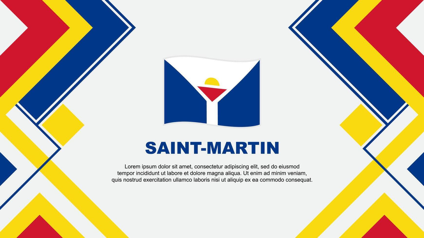 Saint Martin Flag Abstract Background Design Template. Saint Martin Independence Day Banner Wallpaper Vector Illustration. Saint Martin Banner