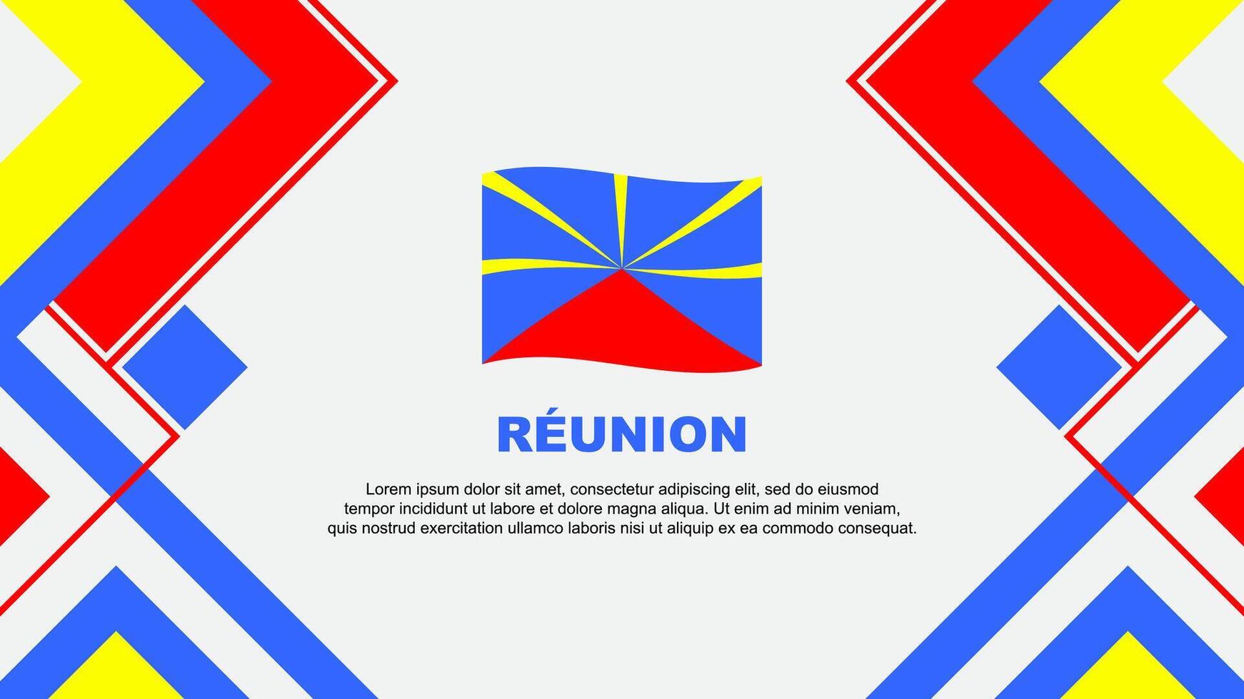Reunion Flag Abstract Background Design Template. Reunion Independence Day Banner Wallpaper Vector Illustration. Banner