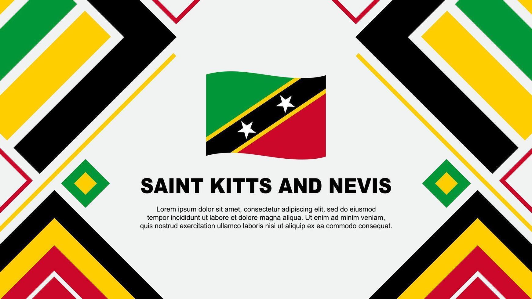 Santo kitts y nevis bandera resumen antecedentes diseño modelo. Santo kitts y nevis independencia día bandera fondo de pantalla vector ilustración. bandera