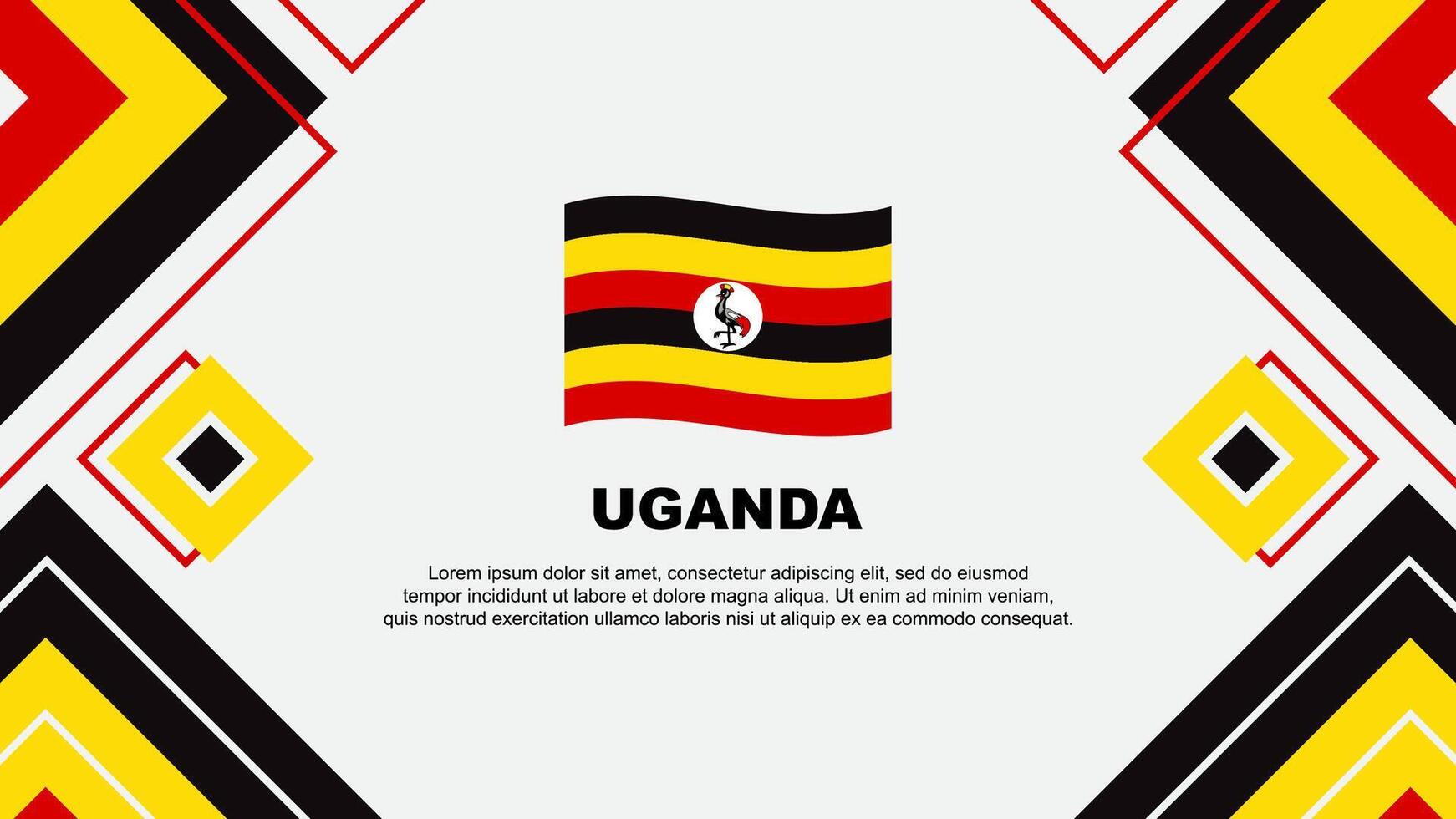 Uganda Flag Abstract Background Design Template. Uganda Independence Day Banner Wallpaper Vector Illustration. Uganda Background