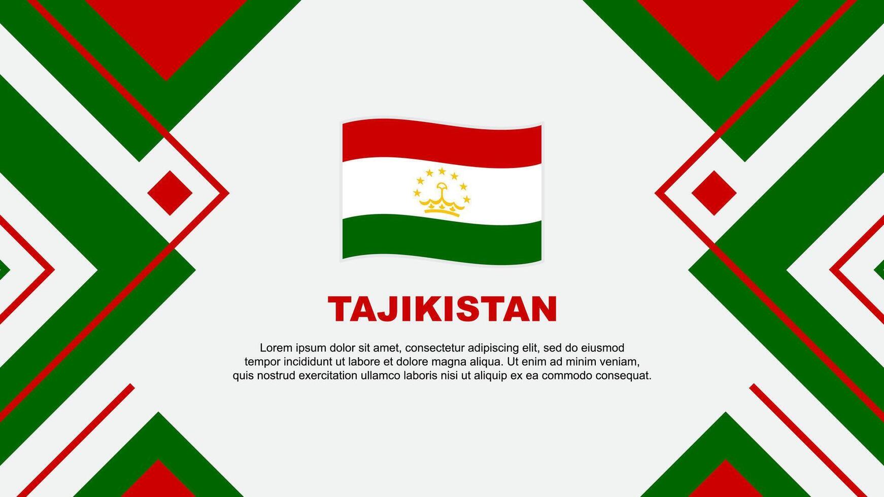 Tajikistan Flag Abstract Background Design Template. Tajikistan Independence Day Banner Wallpaper Vector Illustration. Tajikistan Illustration