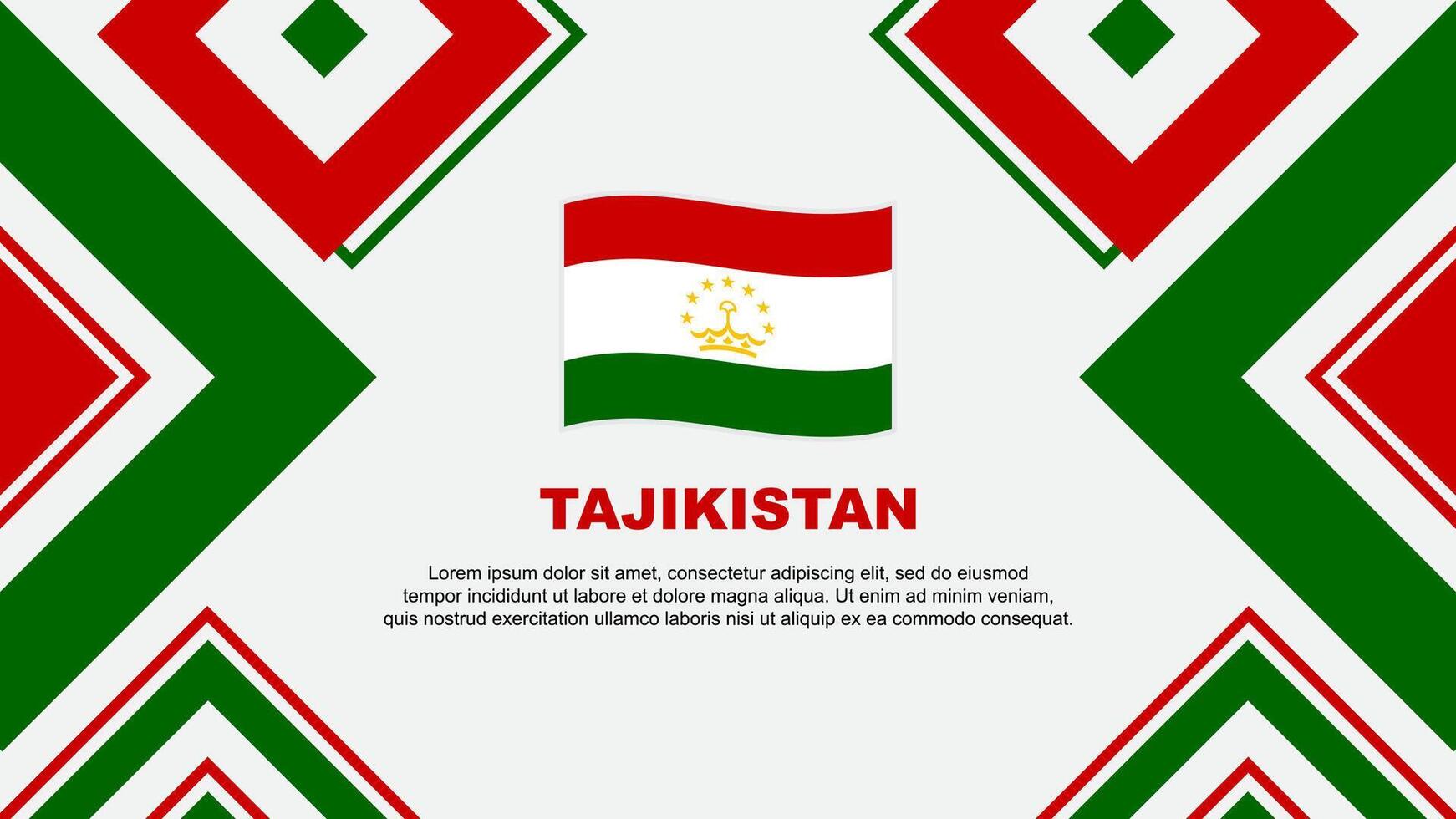 Tajikistan Flag Abstract Background Design Template. Tajikistan Independence Day Banner Wallpaper Vector Illustration. Tajikistan Independence Day