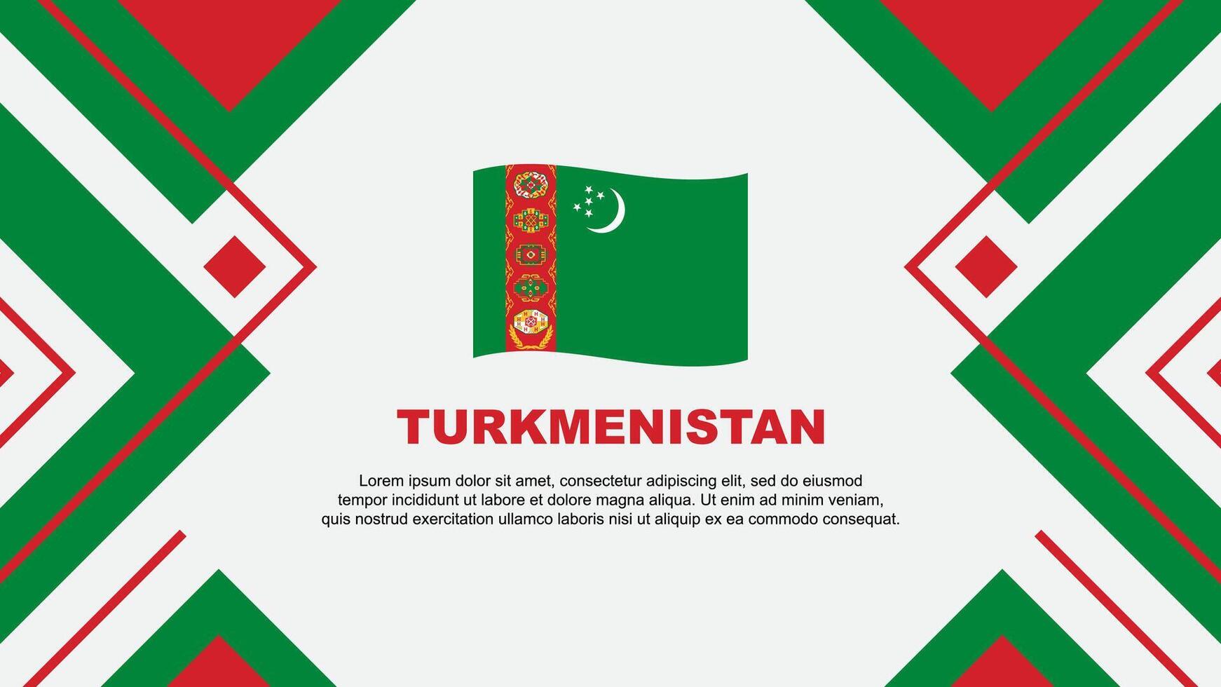 Turkmenistán bandera resumen antecedentes diseño modelo. Turkmenistán independencia día bandera fondo de pantalla vector ilustración. Turkmenistán ilustración